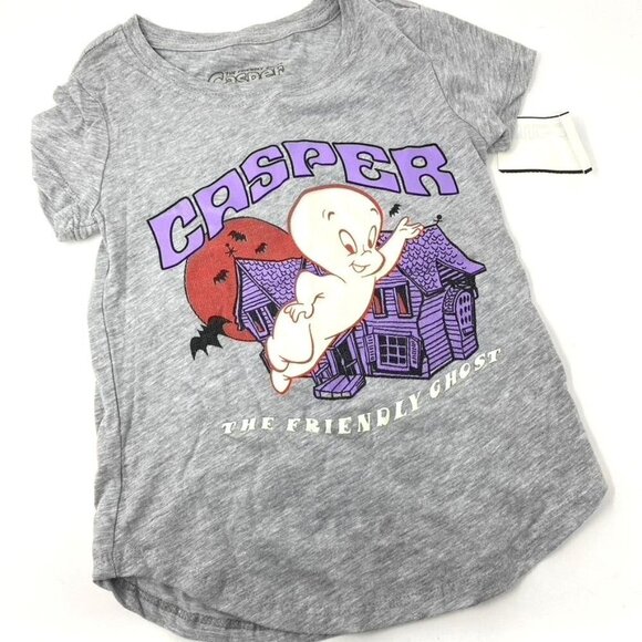 Girls' Casper the Friendly Ghost Halloween Short Sleeve Graphic T-Shirt Heather - Picture 1 of 7